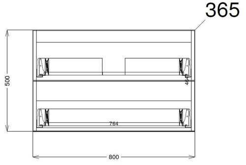 Technical image of HR Urban 800mm Wall Vanity With 600mm WC Unit & Basin 1 (Cashmere).