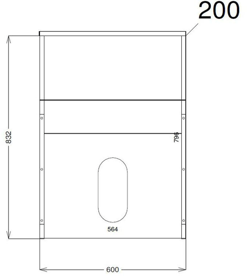 Technical image of HR Urban 800mm Vanity With 600mm WC Unit & Basin 2 (Grey Avola).