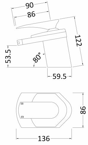 Technical image of Nuie Mona Waterfall Basin Mixer Tap With Waste (Chrome).