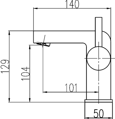 Technical image of Ultra Venture Basin Tap (Chrome).