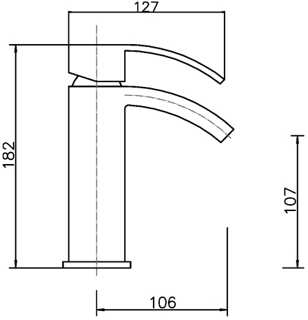 Technical image of Ultra Vibe Waterfall Basin Tap (Chrome).