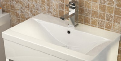 Example image of Premier Eden Wall Mounted Vanity Unit With Door (White). 1000x350mm.