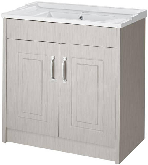 Example image of Old London York 800mm Vanity Unit & 500mm WC Unit Pack (Grey).