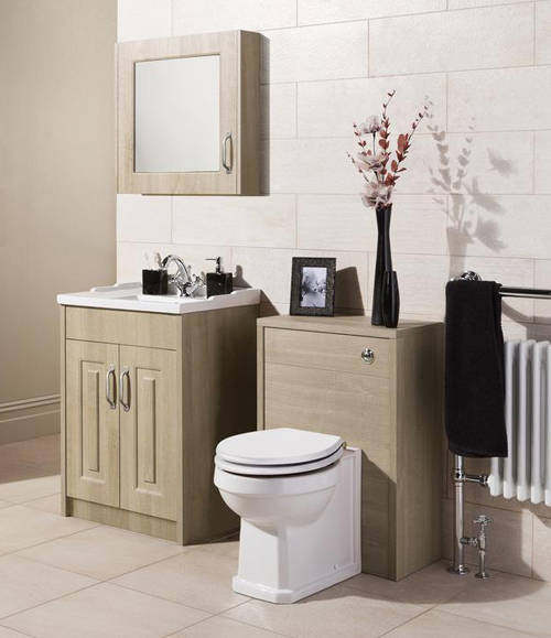 Example image of Old London York 800mm Vanity Unit & 500mm WC Unit Pack (Oak).