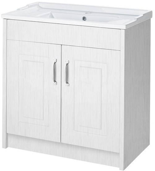 Example image of Old London York 800mm Vanity Unit & 500mm WC Unit Pack (White).