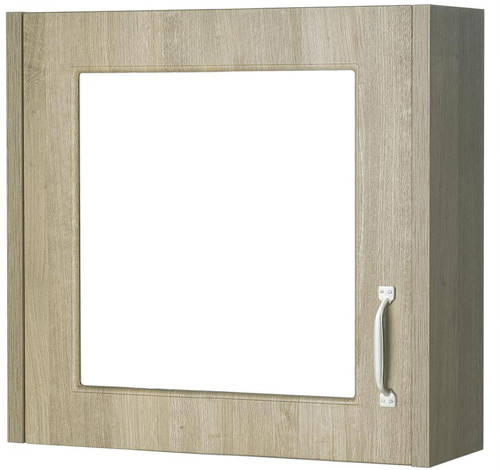 Example image of Old London York 800mm Vanity, 500mm WC Unit & Mirror Cabinet Pack (Oak).