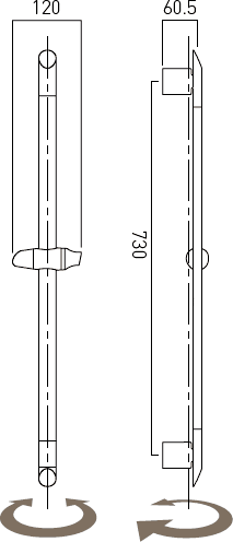 Technical image of Vado Atmosphere Slide Rail Kit With Air Injection Handset (Water Saving).