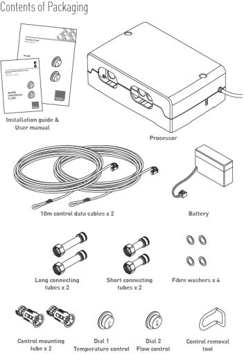 Technical image of Vado Sensori SmartDial Thermostatic Shower With Shower & Bath Outlets.