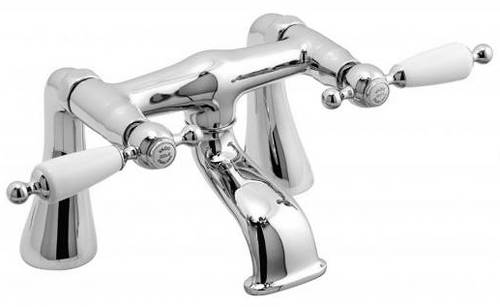 Example image of Vado Kensington Wall Mounted Basin & Bath Filler Tap Pack (Chrome & White).