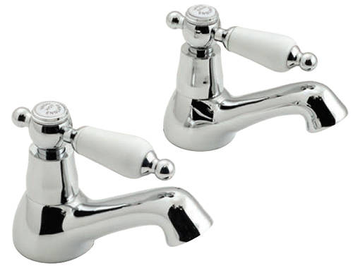 Example image of Vado Kensington Basin & Bath Taps Pack (Chrome & White).