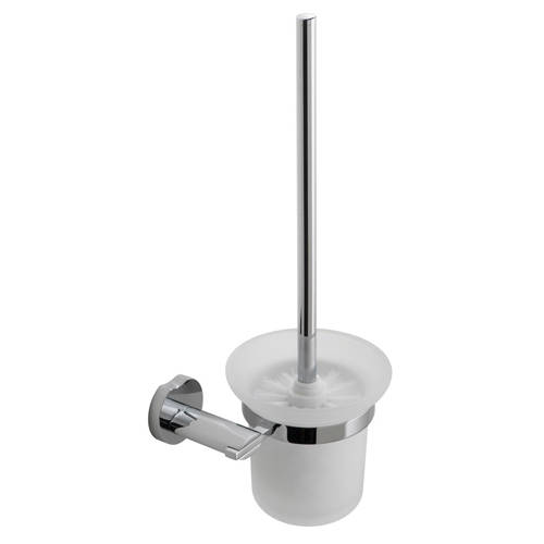 Larger image of Vado Kovera Toilet Brush & Frosted Glass Holder (Chrome).