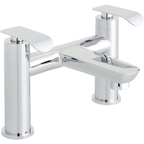 Example image of Vado Kovera Bath Filler Tap & Wall Mounted Basin Mixer Tap Pack (Chrome).