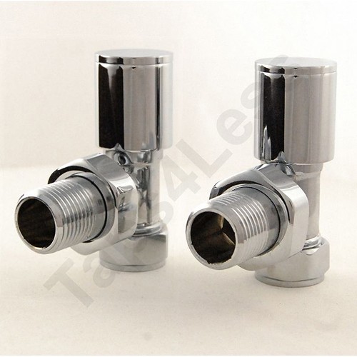 Larger image of Crown Radiator Valves Apex Angled Radiator Valves (Chrome).