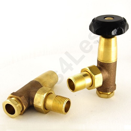 Larger image of Crown Radiator Valves Bradley 1/2" Angled Radiator Valves (Brass).