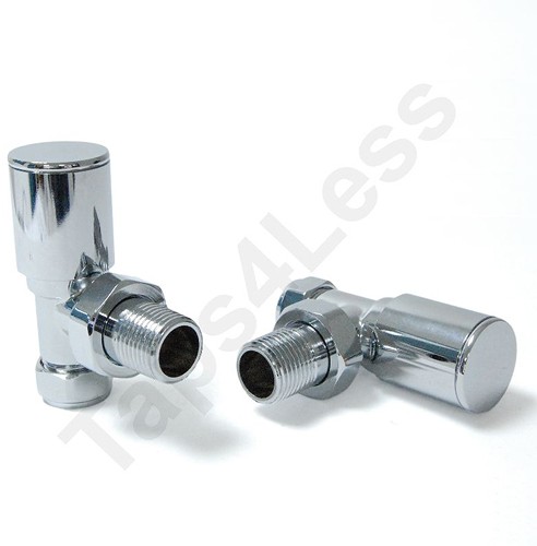 Larger image of Crown Radiator Valves Milan Angled Radiator Valves (Chrome).