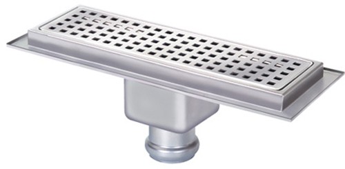 Larger image of Waterworld Rectangular Wetroom Shower Channel, Bottom Outlet. 300x100mm.