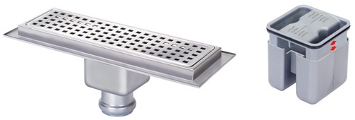 Example image of Waterworld Rectangular Wetroom Shower Channel, Bottom Outlet. 300x100mm.