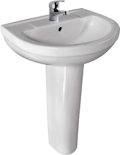 Larger image of XPress Curv Basin & Pedestal (1 Tap Hole).  Size 510x410mm.