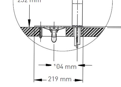 Technical image of Zip Fonts Integrated Tap Font & Drip Tray Kit (Gloss Black).