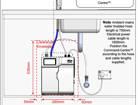 Technical image of Zip Arc Design Filtered Chilled Water Tap (Bright Chrome).