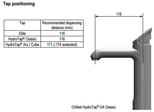 Technical image of Zip G5 Classic Filtered Chilled Water Tap (Bright Chrome).