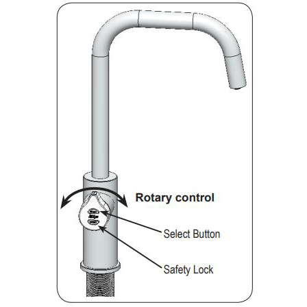 Technical image of Zip Cube Design Filtered Boiling Water Tap & Font (Brushed Chrome).